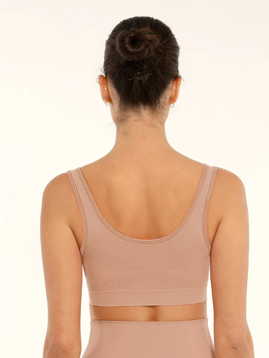 Seamless Shaping Support Bra with Wide Back