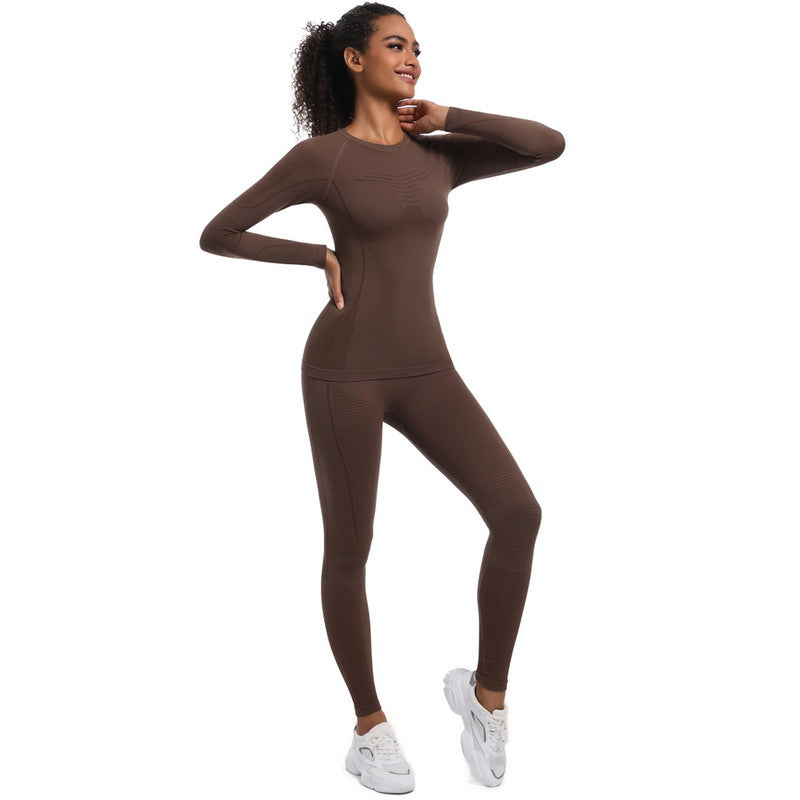 Yoga Set with Long Sleeve Top and Leggings