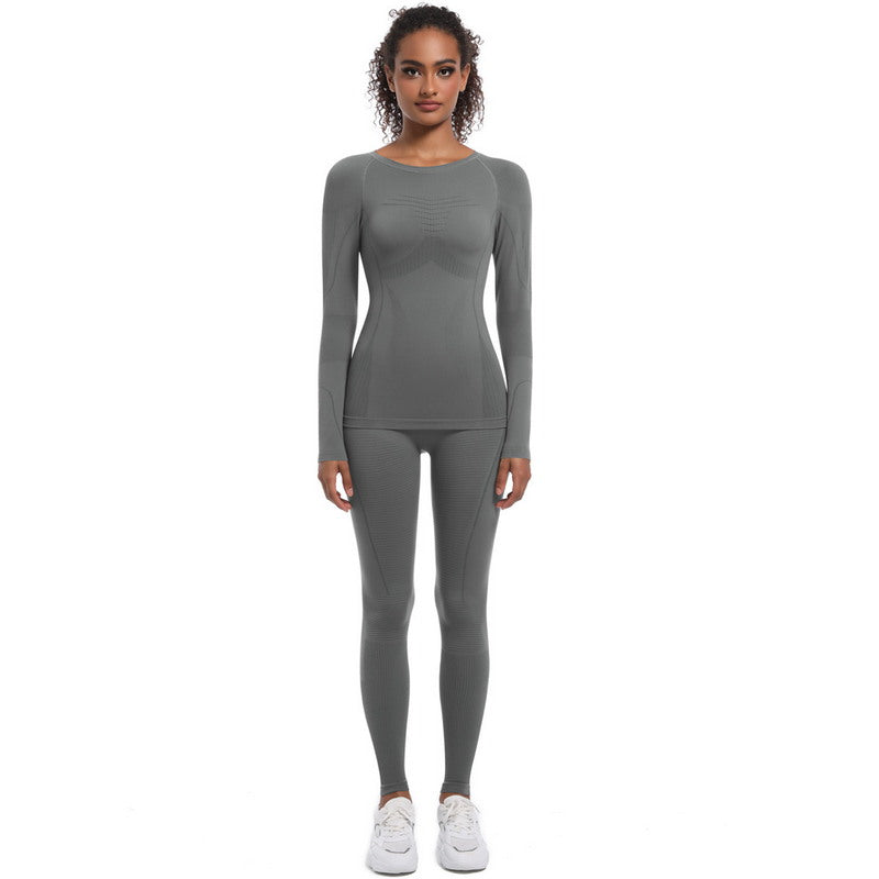 Yoga Set with Long Sleeve Top and Leggings