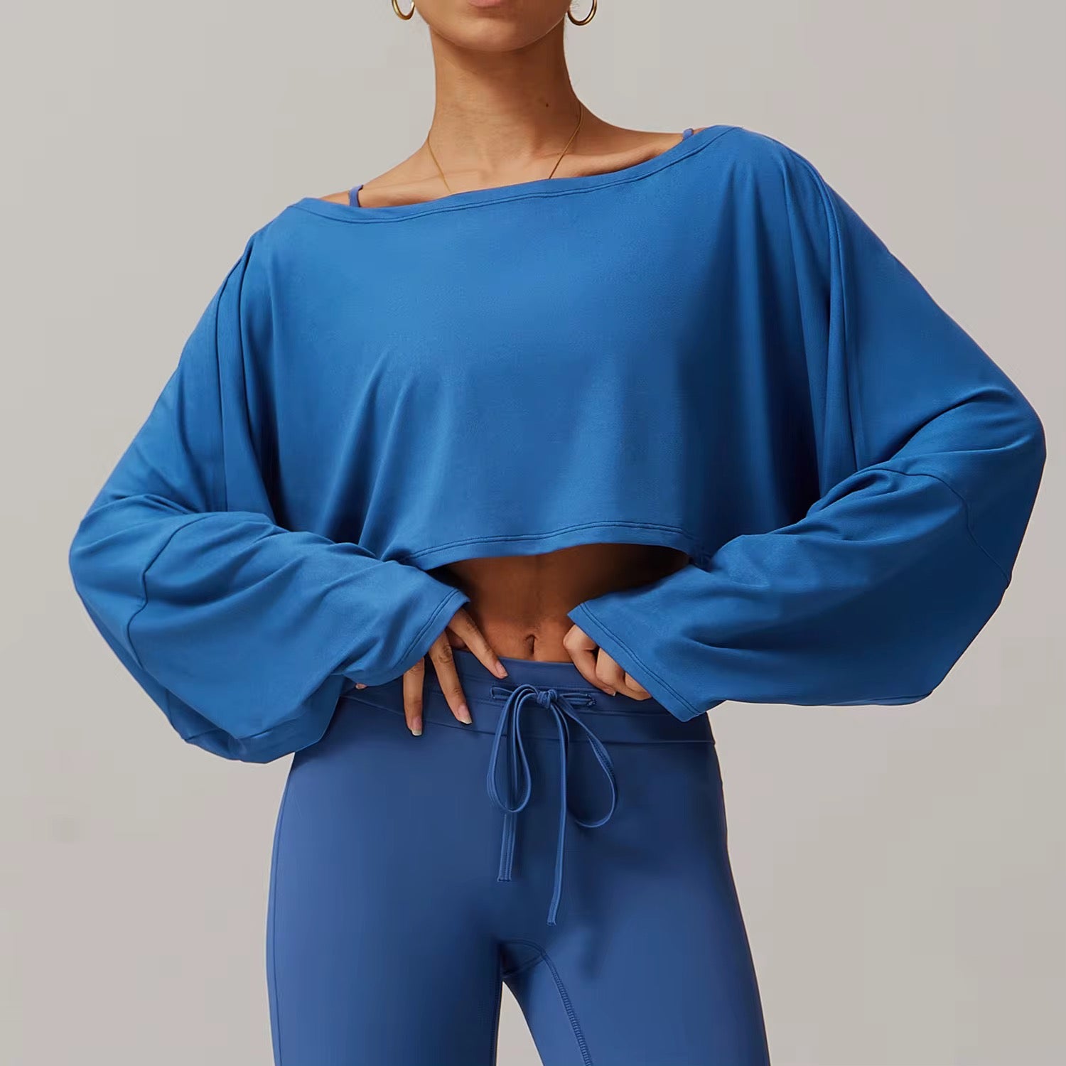 Flow Off-Shoulder Long Sleeve Crop Top