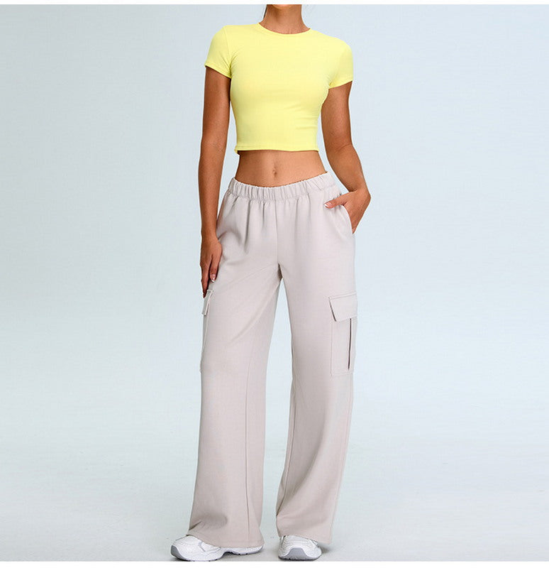 Crew Neck Sculpting Yoga Sports Top