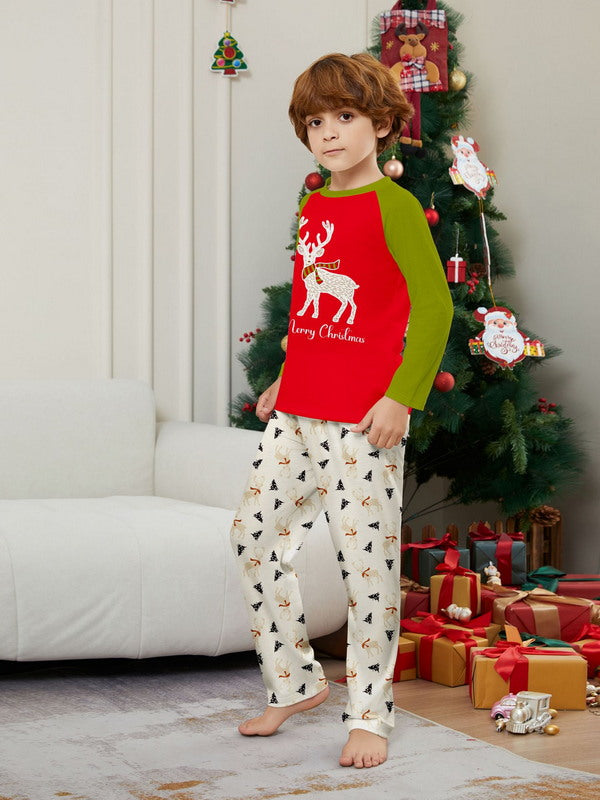 Matching Merry Christmas Reindeer Print Cozy and Festive Christmas Pajamas for the Whole Family