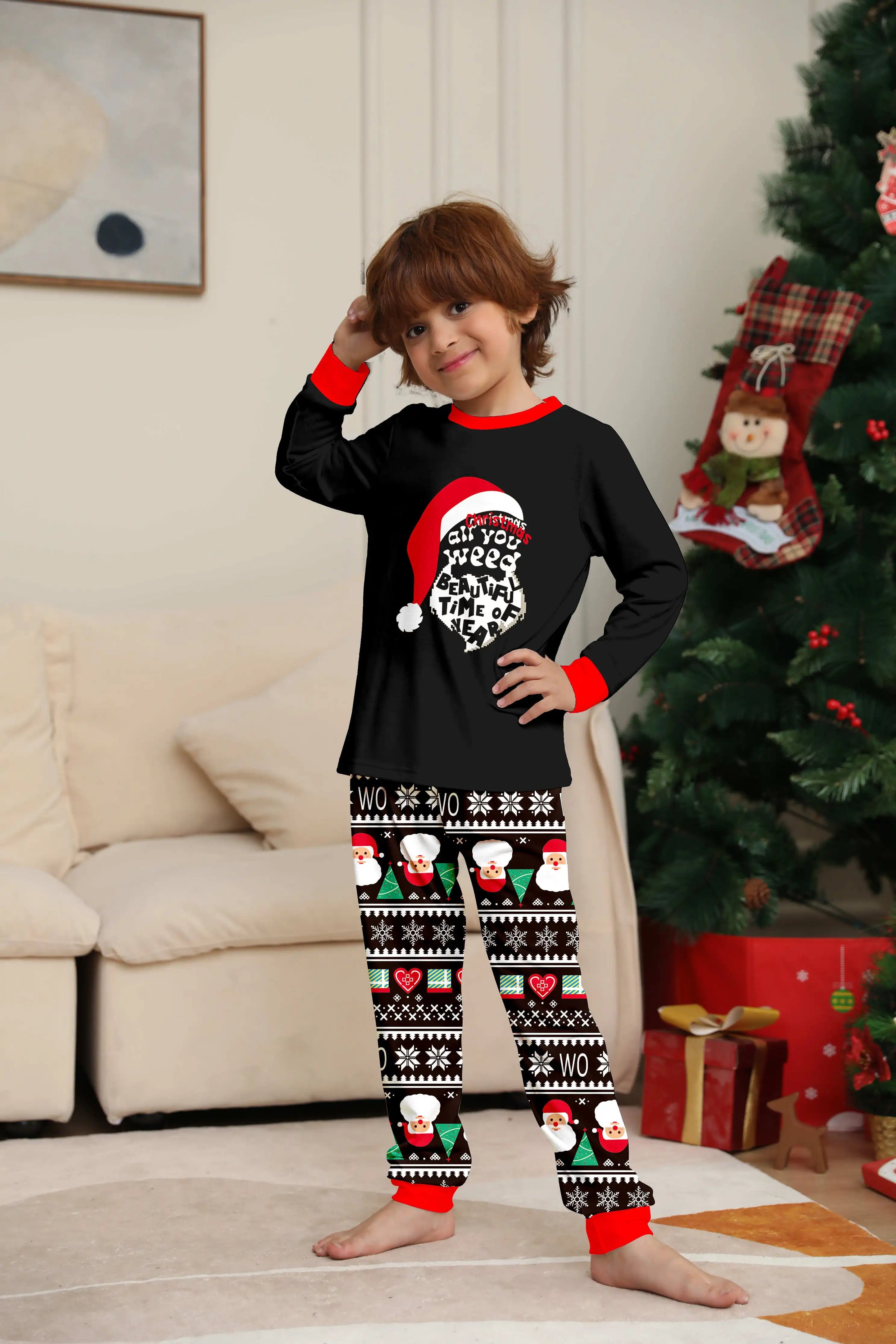 Matching Winter Santa Face Cozy and Festive Christmas Pajamas for the Whole Family