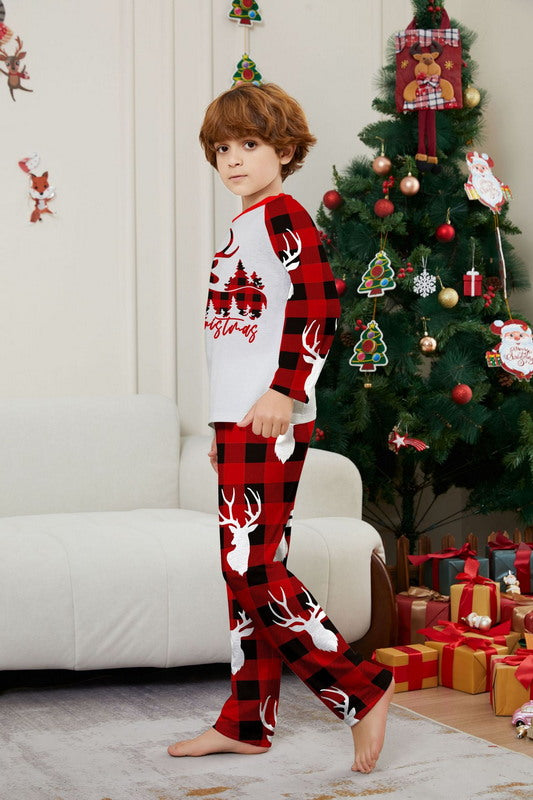 Matching Merry Christmas Reindeer Print Cozy and Festive Christmas Pajamas for the Whole Family