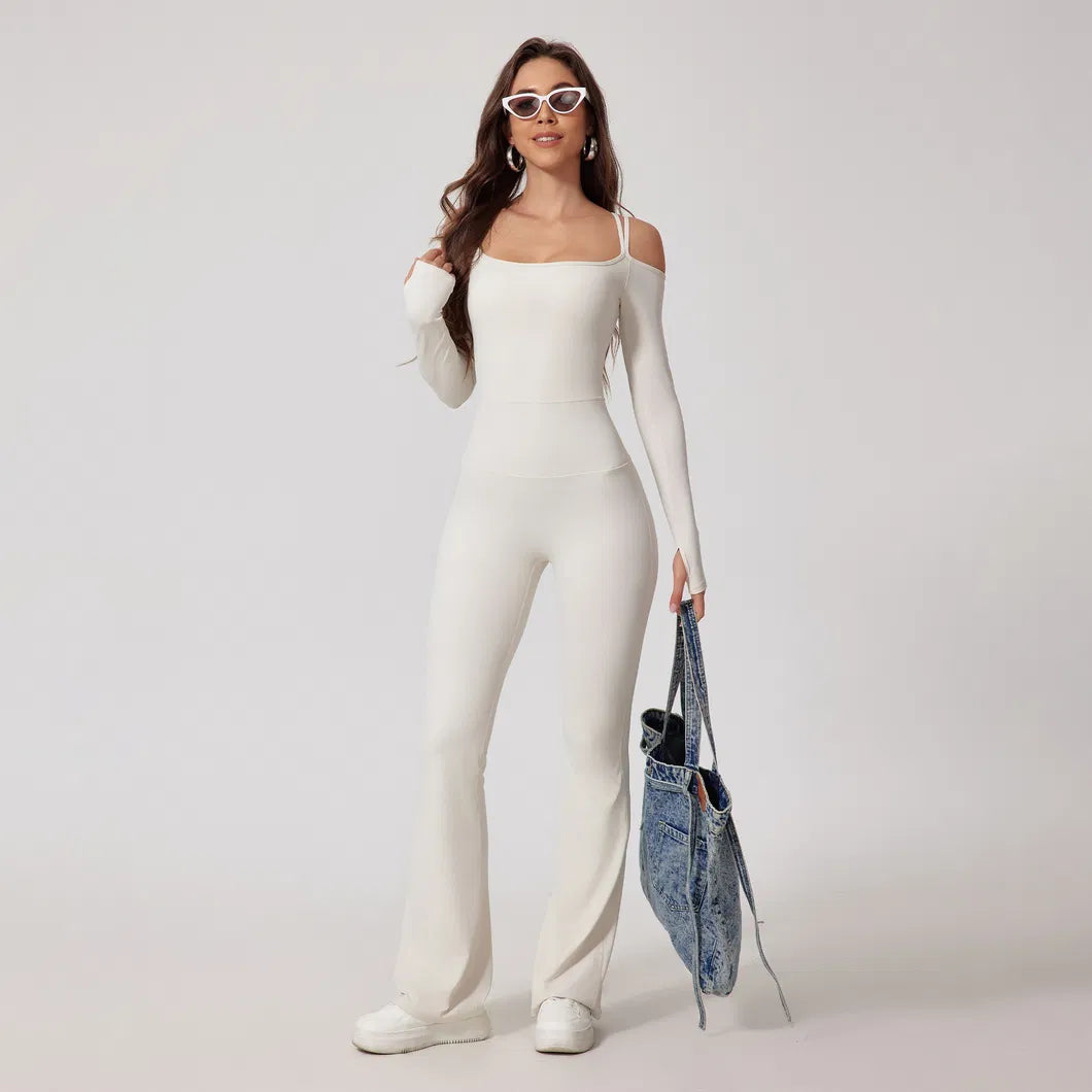 Off Shoulder Long Sleeve One-Piece Suit