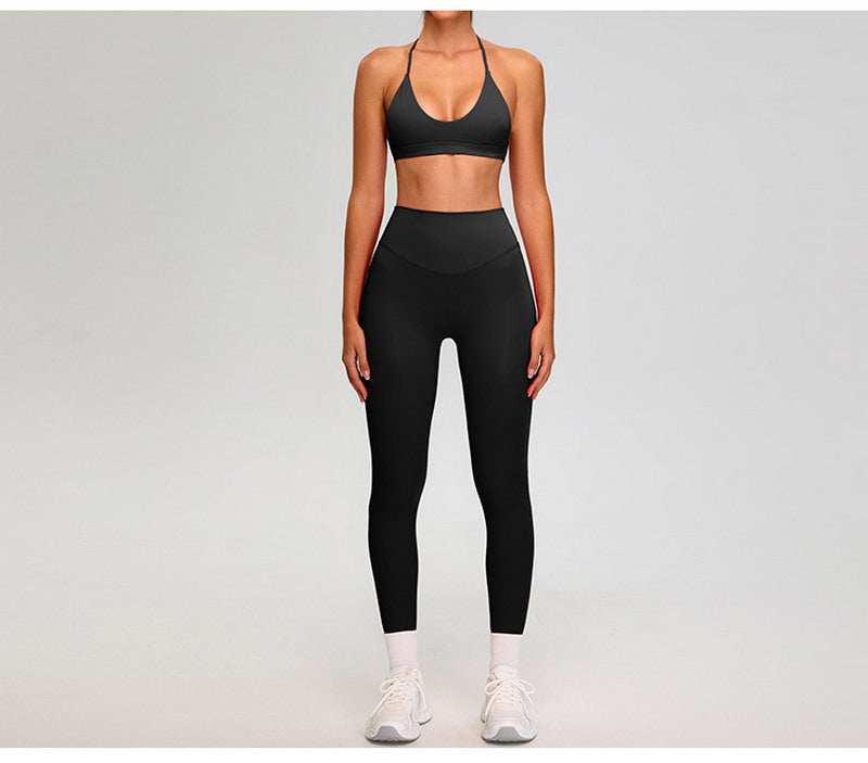 Sleek Yoga Sports Bra and High-Waisted Leggings Set