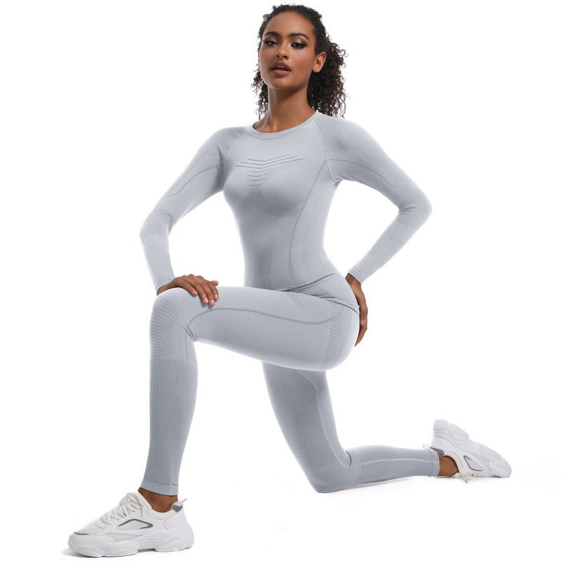 Yoga Set with Long Sleeve Top and Leggings