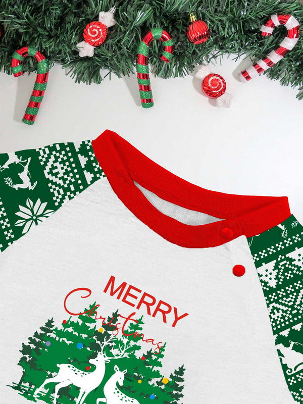 Matching Merry Christmas Reindeer Print Cozy and Festive Christmas Pajamas for the Whole Family