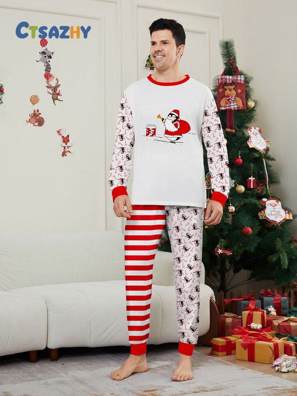 Matching Merry Christmas Santa Print Cozy and Festive Christmas Pajamas for the Whole Family