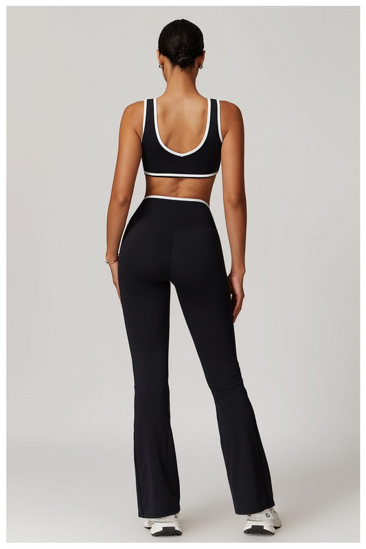 Sculpt Luxe Contrast Trim V-Neck Sports Bra