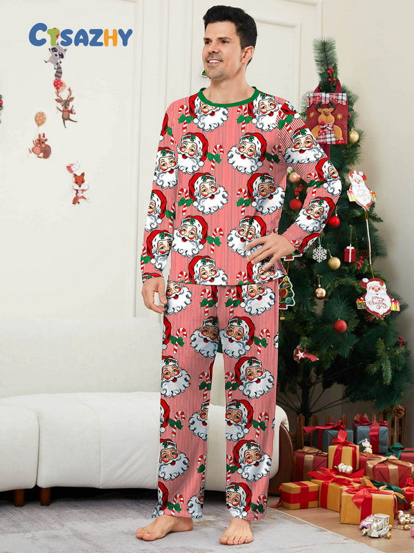 Matching Merry Christmas Santa Print Cozy and Festive Christmas Pajamas for the Whole Family