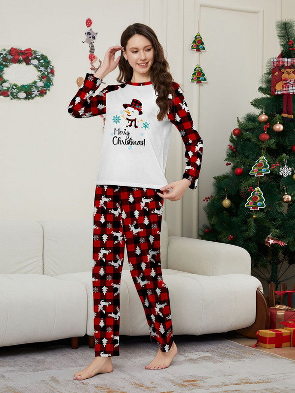 Matching Merry Christmas Snowman Print Cozy and Festive Christmas Pajamas for the Whole Family