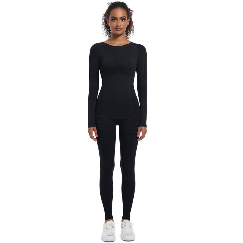 Yoga Set with Long Sleeve Top and Leggings
