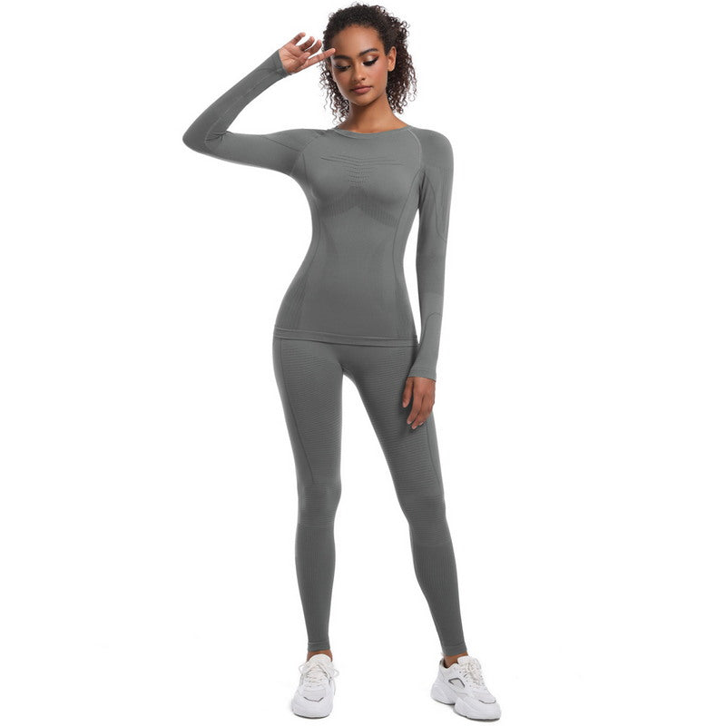 Yoga Set with Long Sleeve Top and Leggings