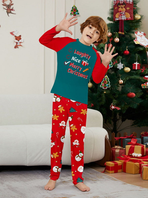 Matching Merry Christmas Naughty Nice Print Cozy and Festive Christmas Pajamas for the Whole Family