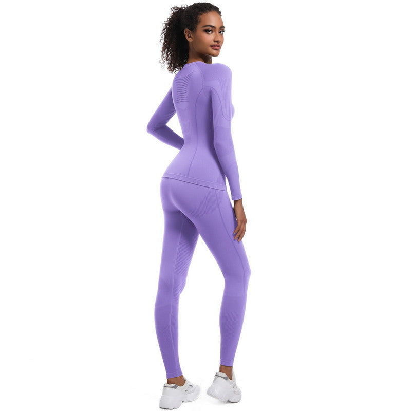 Yoga Set with Long Sleeve Top and Leggings