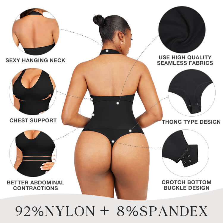 Seamless Hanging Neck Bodysuit Shapewear