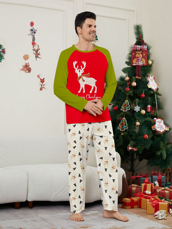 Matching Merry Christmas Reindeer Print Cozy and Festive Christmas Pajamas for the Whole Family