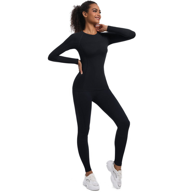 Yoga Set with Long Sleeve Top and Leggings