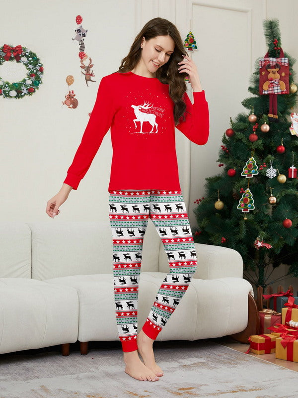 Matching Merry Christmas Reindeer Print Cozy and Festive Christmas Pajamas for the Whole Family