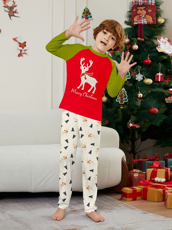 Matching Merry Christmas Reindeer Print Cozy and Festive Christmas Pajamas for the Whole Family