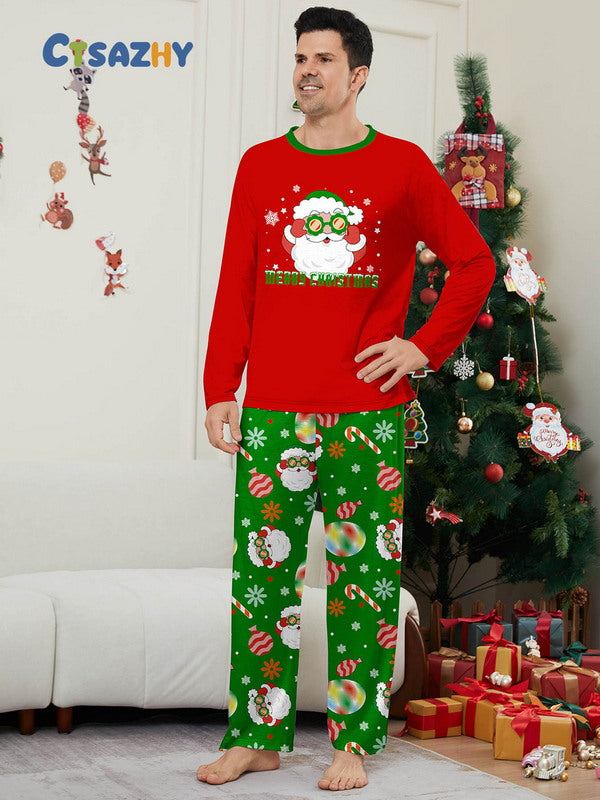 Matching Merry Christmas Santa Print Cozy and Festive Christmas Pajamas for the Whole Family