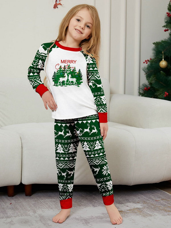 Matching Merry Christmas Reindeer Print Cozy and Festive Christmas Pajamas for the Whole Family