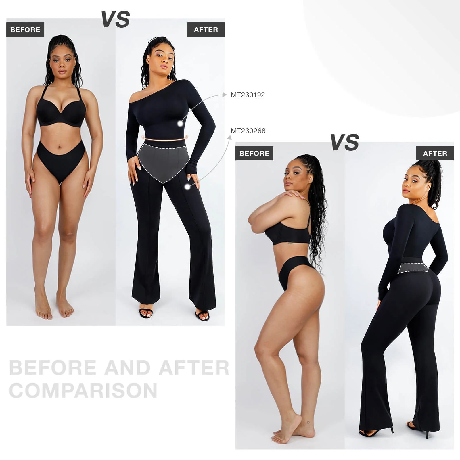 Active High Waist Flare Pants with Built-in Shapewear