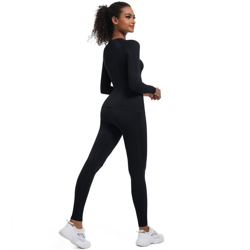 Yoga Set with Long Sleeve Top and Leggings