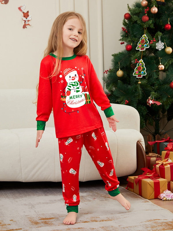 Matching Merry Christmas Snowman Print Cozy and Festive Christmas Pajamas for the Whole Family