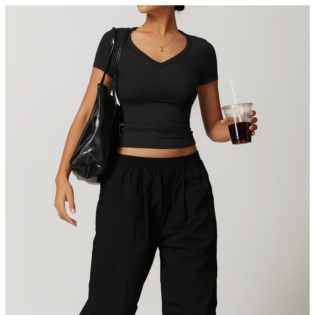 Yoga Sports Top and Cargo Pants Set