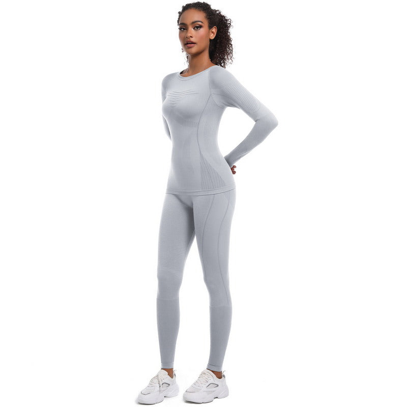 Yoga Set with Long Sleeve Top and Leggings