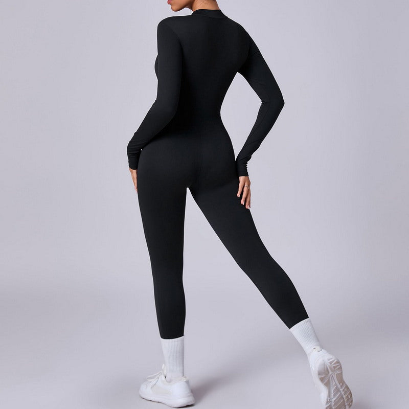 Zip up Short Sleeve One-Piece Suit