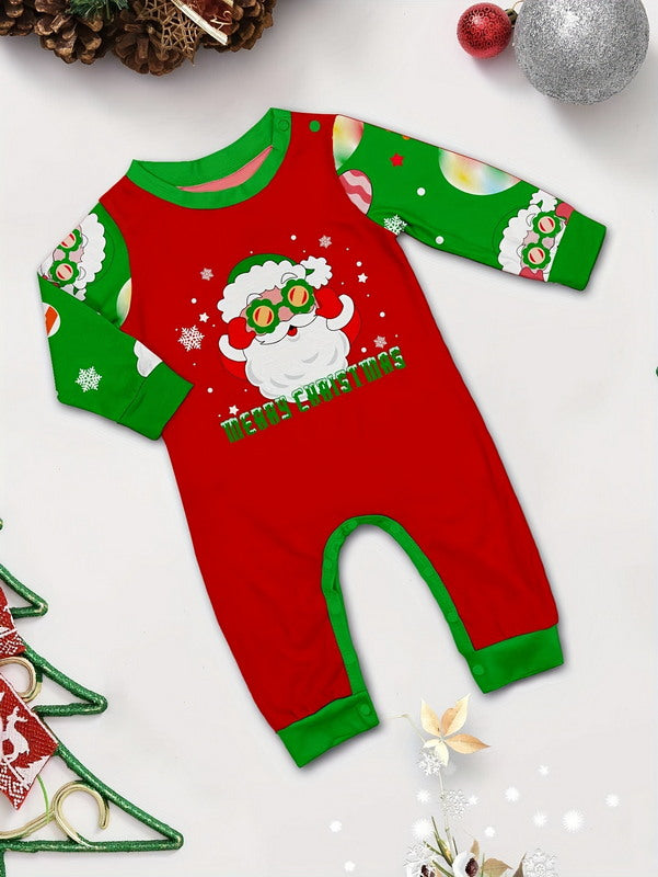 Matching Merry Christmas Santa Print Cozy and Festive Christmas Pajamas for the Whole Family