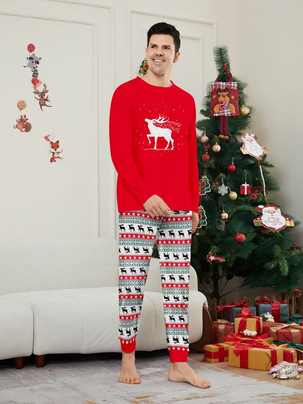 Matching Merry Christmas Reindeer Print Cozy and Festive Christmas Pajamas for the Whole Family