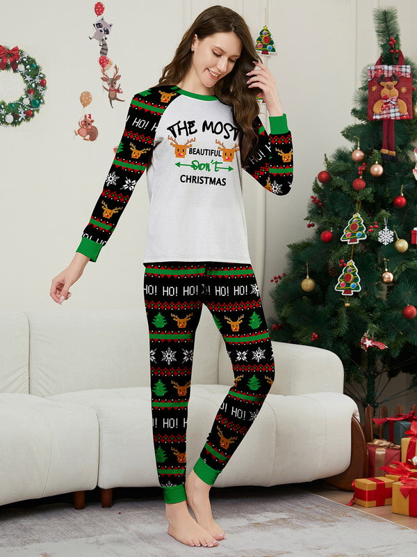 Matching Merry Christmas Reindeer Print Cozy and Festive Christmas Pajamas for the Whole Family