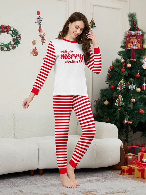 Matching Merry Christmas Stripes Print Cozy and Festive Christmas Pajamas for the Whole Family
