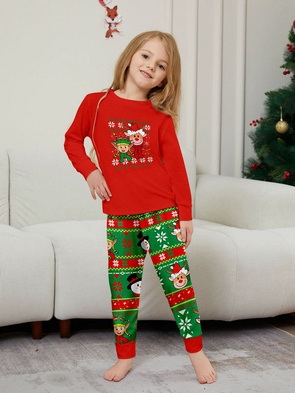 Matching Merry Christmas Reindeer Print Cozy and Festive Christmas Pajamas for the Whole Family
