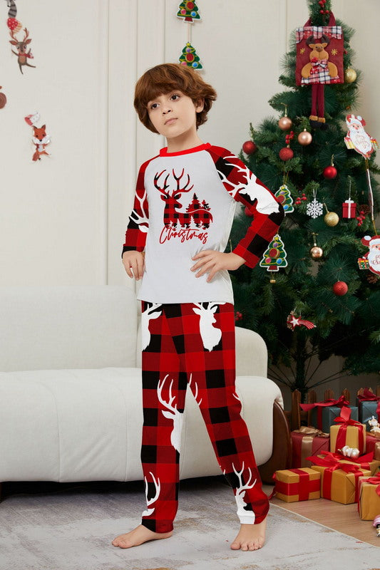 Matching Merry Christmas Reindeer Print Cozy and Festive Christmas Pajamas for the Whole Family