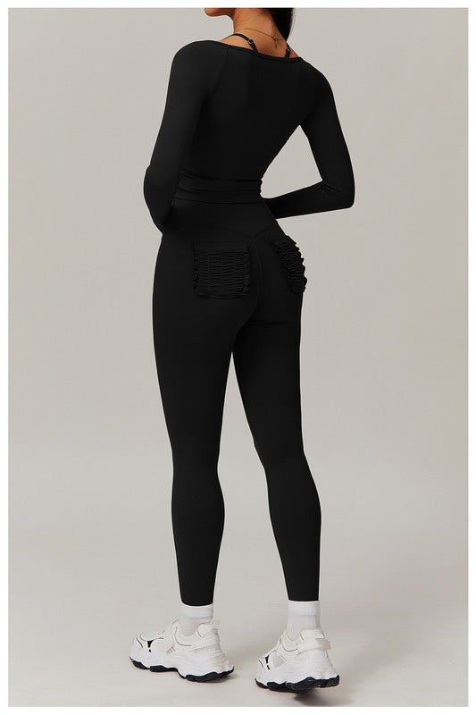 Long Sleeve Full Zip  Sports Top