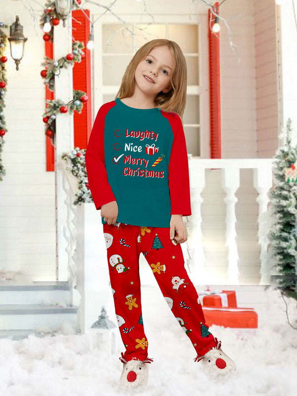 Matching Merry Christmas Naughty Nice Print Cozy and Festive Christmas Pajamas for the Whole Family
