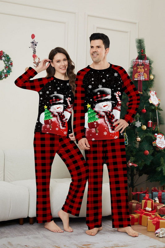 Matching Merry Christmas Snowman Print Cozy and Festive Christmas Pajamas for the Whole Family