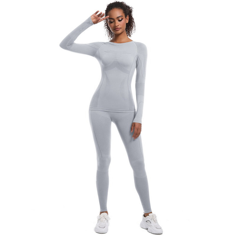 Yoga Set with Long Sleeve Top and Leggings