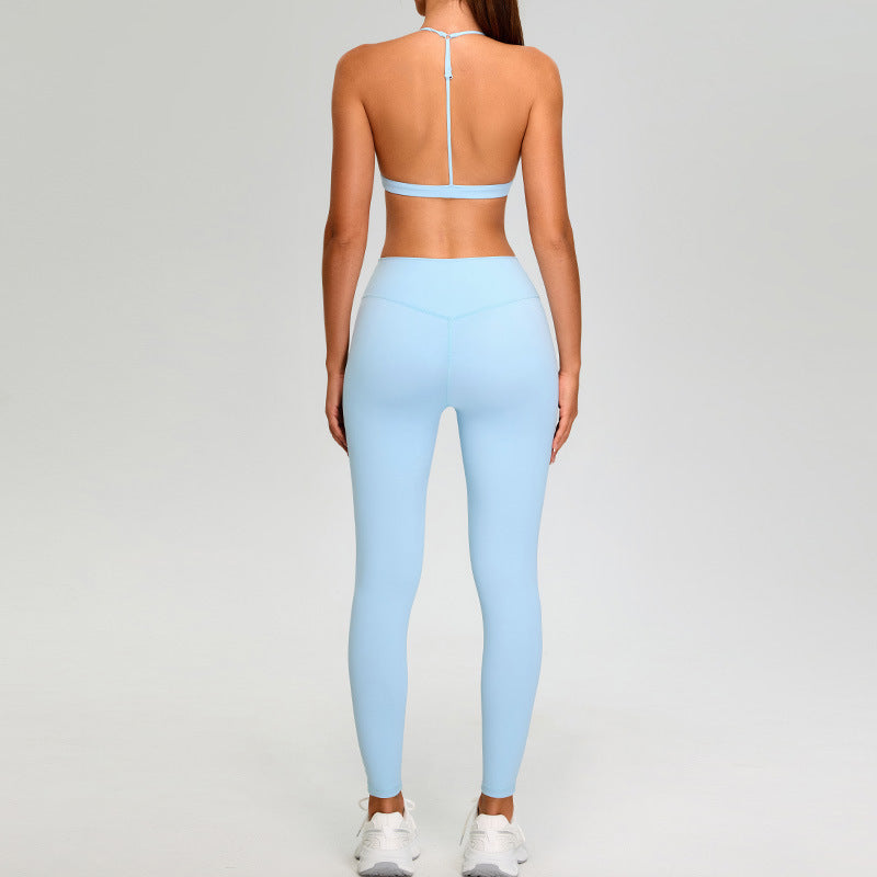 Sleek Yoga Sports Bra and High-Waisted Leggings Set