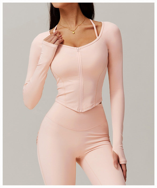 Long Sleeve Full Zip  Sports Top