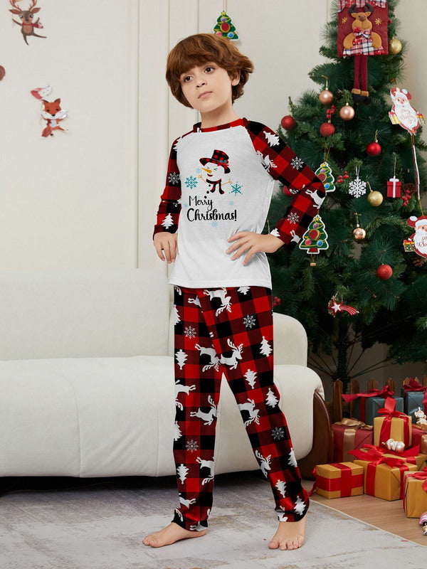 Matching Merry Christmas Snowman Print Cozy and Festive Christmas Pajamas for the Whole Family
