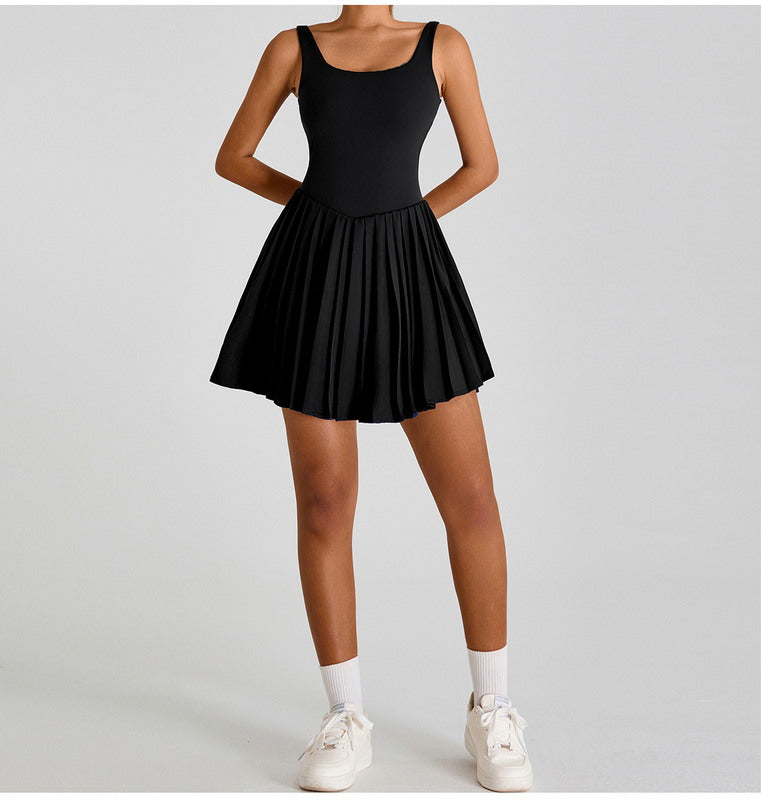 BackSwing Pleated Dress