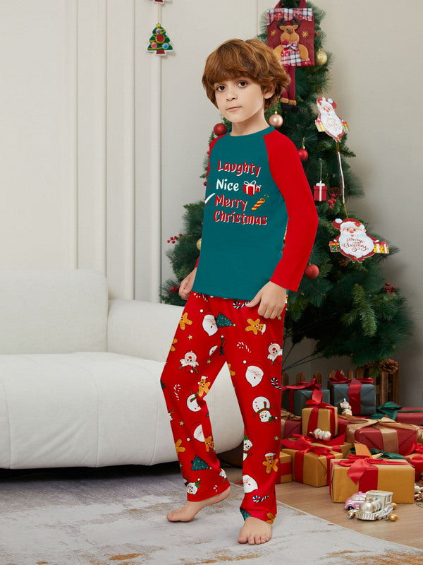 Matching Merry Christmas Naughty Nice Print Cozy and Festive Christmas Pajamas for the Whole Family