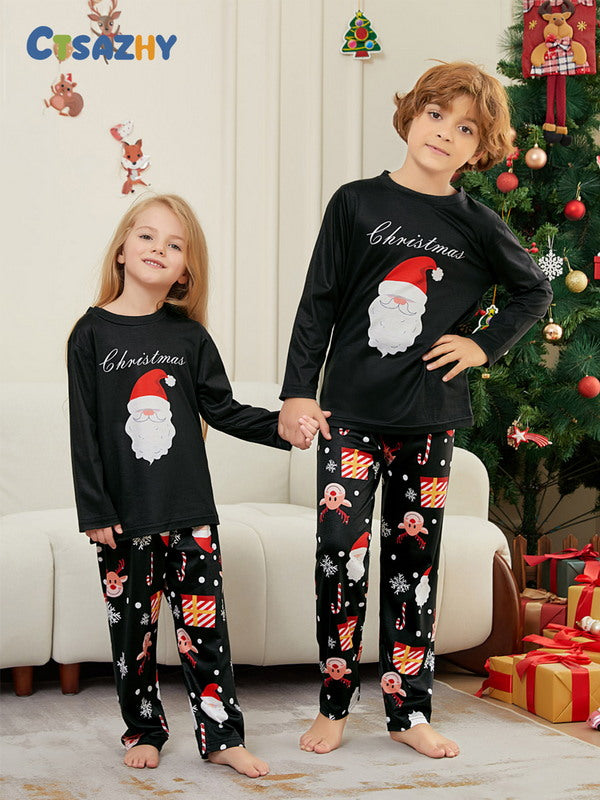 Matching Merry Christmas Santa Print Cozy and Festive Christmas Pajamas for the Whole Family
