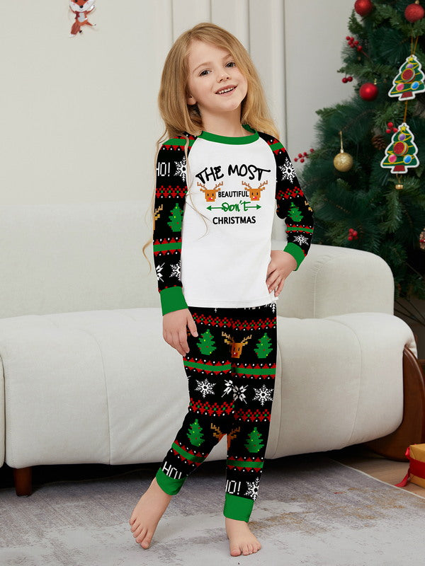 Matching Merry Christmas Reindeer Print Cozy and Festive Christmas Pajamas for the Whole Family